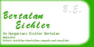 bertalan eichler business card